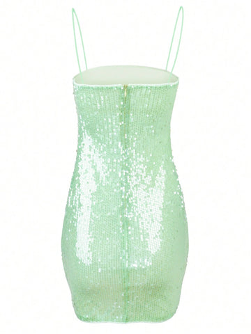 Strappy Sequin Mini Dress