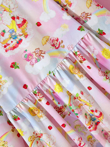 Young Girl Sweet Cartoon Girl Allover Print Long Sleeve Dress