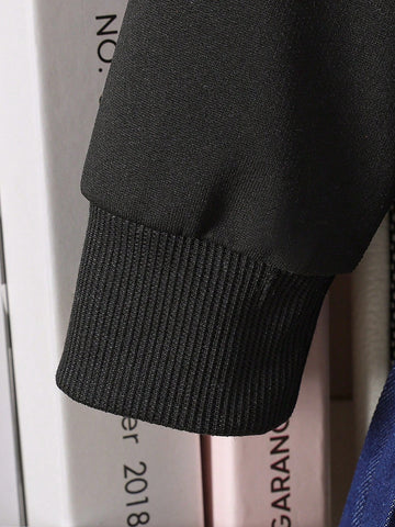 Streecool Kids Girls Casual Butterfly Applique Round Neck Long Sleeve Top Splicing Pleated Hem Dress, Autumn