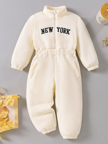 Streecool Kids Young Girl Casual Thicken Fleece Tracksuit Set, High Collar Zipper Hoodie With Drawstring Pants