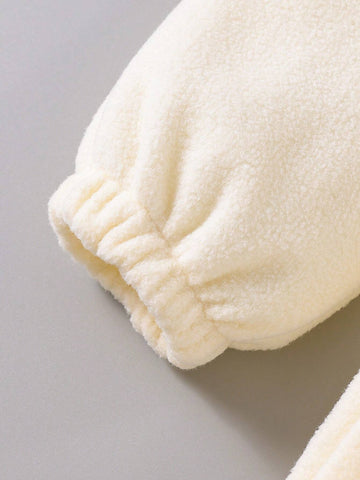 Streecool Kids Young Girl Casual Thicken Fleece Tracksuit Set, High Collar Zipper Hoodie With Drawstring Pants