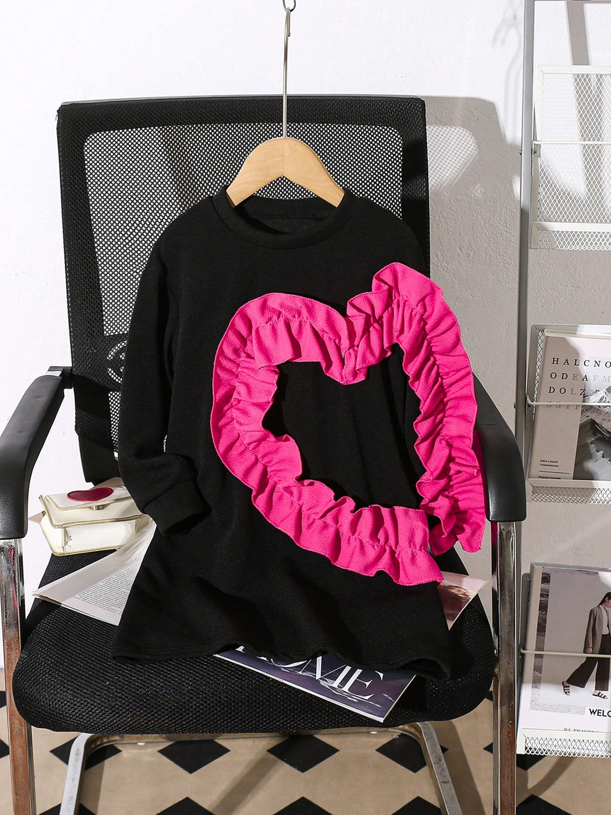Streecool Kids Young Girl Round Neck Long Sleeve Color Block Casual Dress