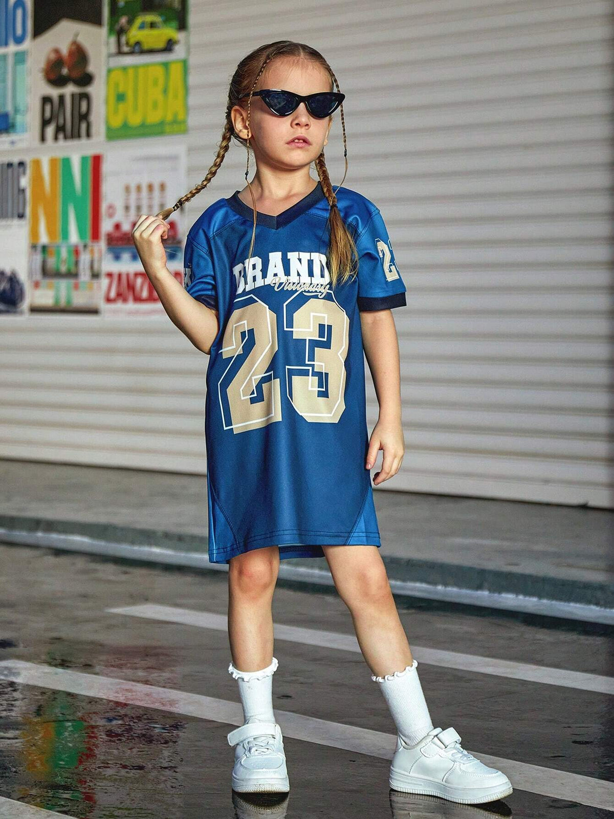 Street Style Loose Printed Girls' Dress