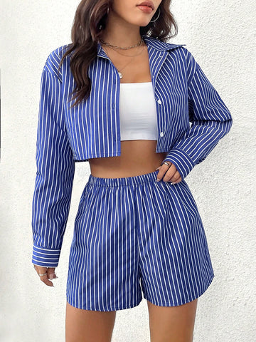 Striped Casual Two Piece Set
