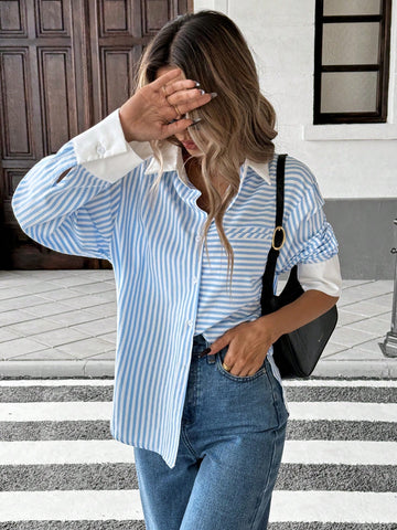 Striped Long Sleeve Shirt, Casual & Fashionable For Everyday Wear
