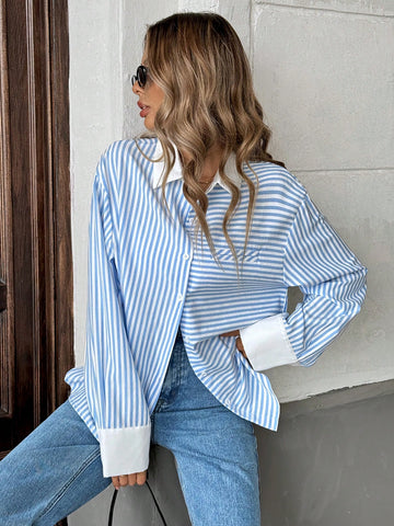 Striped Long Sleeve Shirt, Casual & Fashionable For Everyday Wear