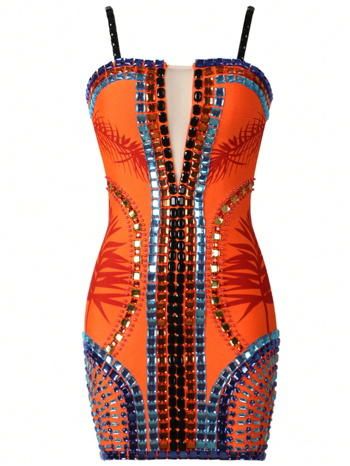 Studded Beaded Cami Bandage Dress, Heavy Duty