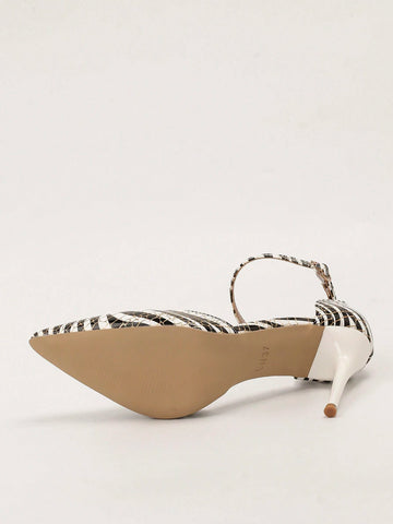 Stylish European & American Fashion Simplistic Super High Heel Pointed Toe Hollow-Out One-Strap High Heel Sandals