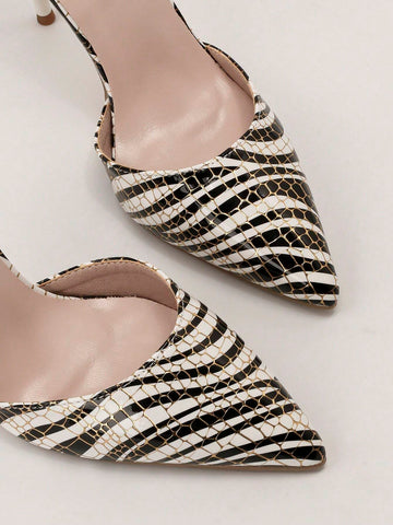 Stylish European & American Fashion Simplistic Super High Heel Pointed Toe Hollow-Out One-Strap High Heel Sandals