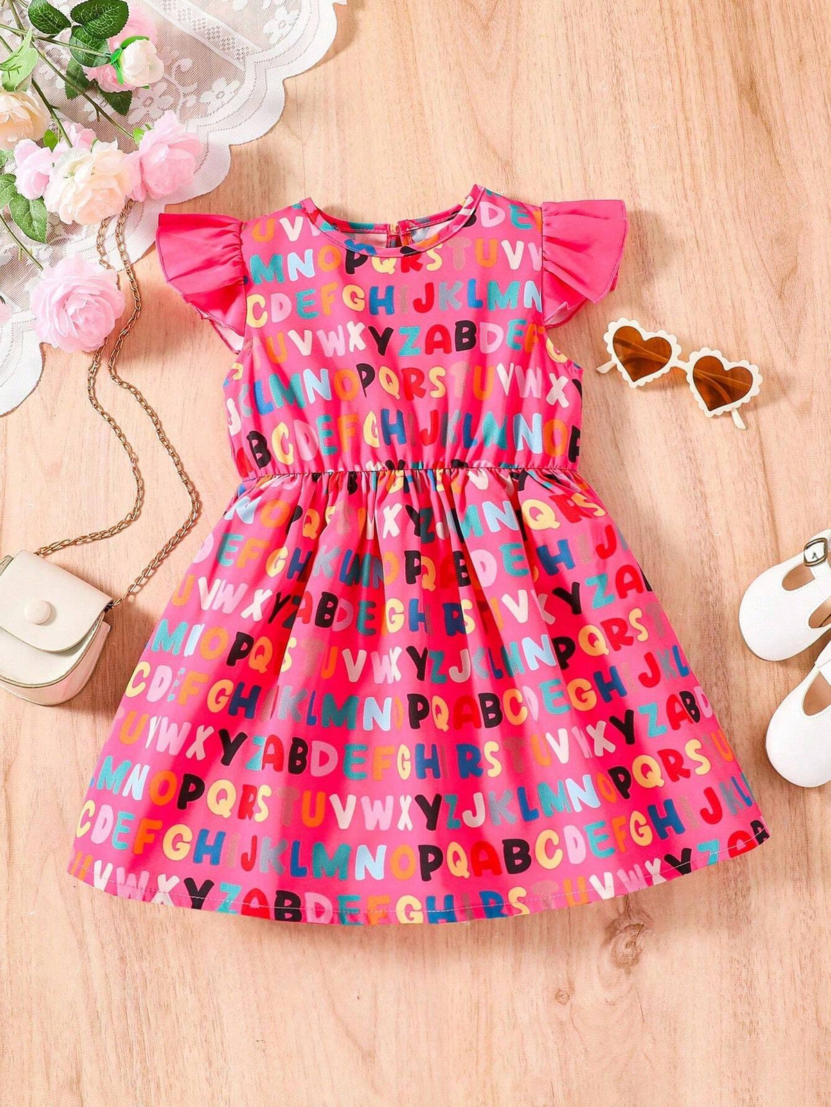 Summer 2024 Girls Dress Girls Cute Dress Letter Print