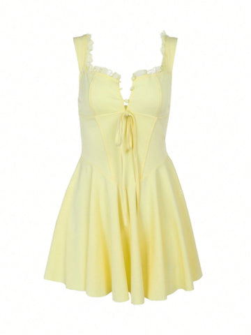 Summer 2024 New Fashion Women Elegant Mini Vintage Elegant Sexy Dress