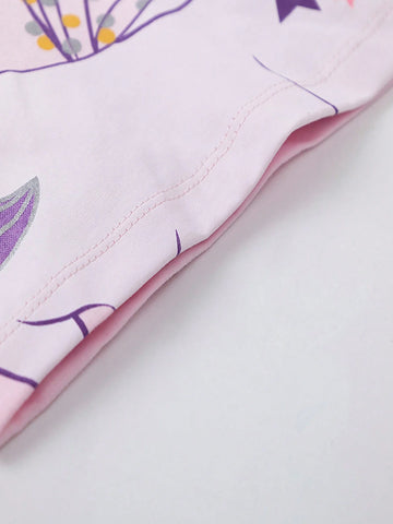 Summer Cartoon Cute Short Sleeve Cotton Girls Children Suit