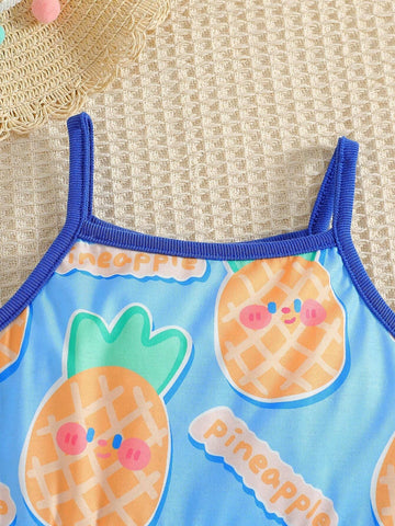 Summer Casual And Cute 2-Piece Cami Dress For Toddler Girls