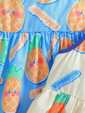 Summer Casual And Cute 2-Piece Cami Dress For Toddler Girls