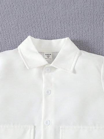 Summer Change-Of-Season Young Girls' White Short-Sleeved Casual Shirt For Summer