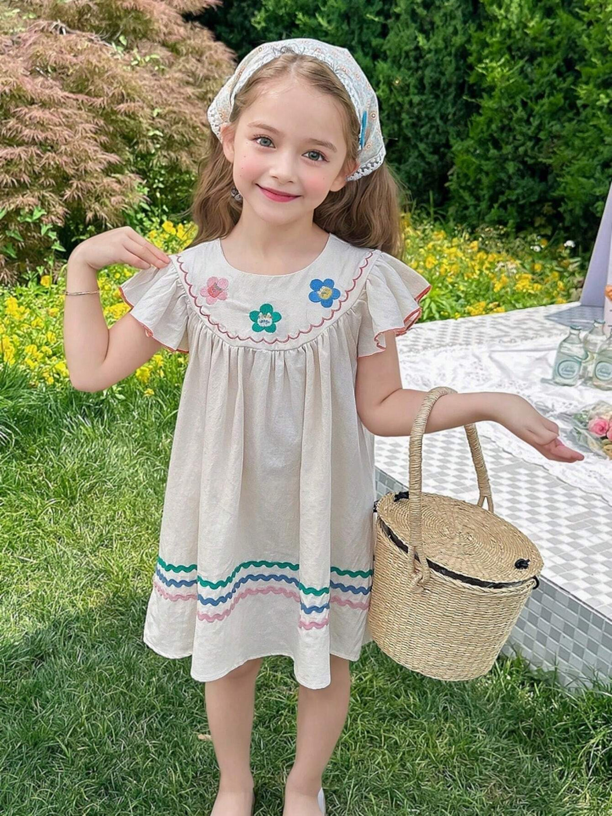 Summer Cute Dress For Young Girls, Children's Clothing For Summer Season