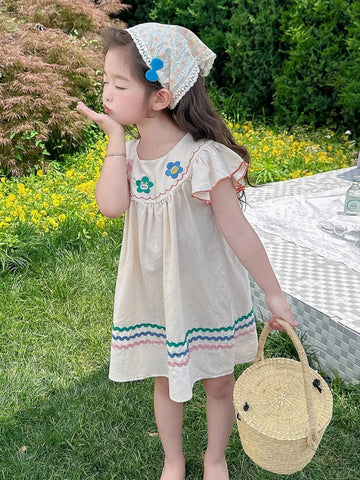 Summer Cute Dress For Young Girls, Children's Clothing For Summer Season