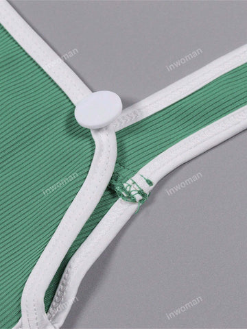 Summer Fashion Women's Suspender, Strapless, Hollowed Out, Exposed Belly, Slim Fit, Long Sexy Dress Set