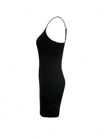 Summer Fashionable Solid Color Streetwear Spaghetti Strap Maxi Dress