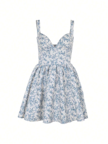 Summer Floral Vintage Palace Style Cami A-Line Dress