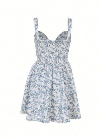 Summer Floral Vintage Palace Style Cami A-Line Dress