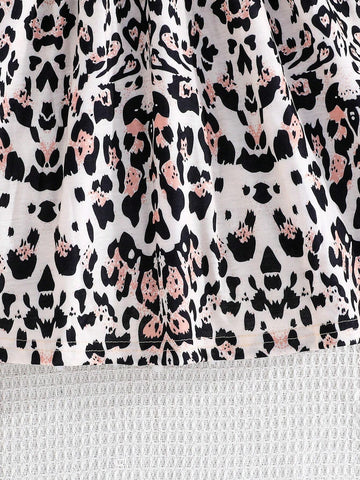 Summer Girls' Short Sleeve Digital Printed Dress Casual Set