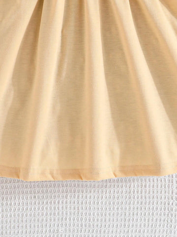 Summer Girls' Short Sleeve Digital Printed Dress Casual Set