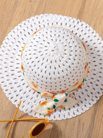 Summer Girls (Small) Floral Ruffle Cap Sleeve Lovely Sweet Apricot Dress + Hat