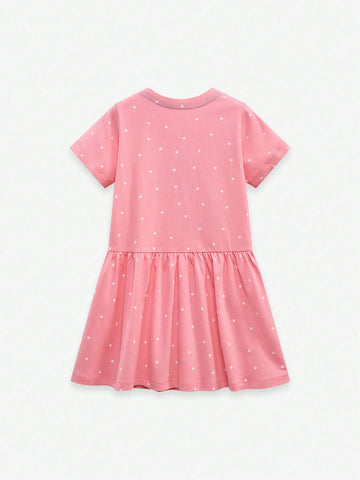 Summer Short Sleeve Pure Cotton Girls" Dress Fashionable Children Princess Dress