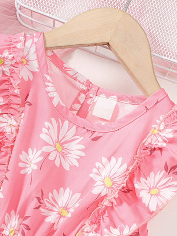 Summer Sleeveless Dress For Girls Fashionable Sweet And Casual Style Children Refreshing Breathable Waist-Cinching Dress