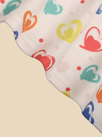 Summer Sleeveless Dress For Young Girls, Round Neck, Soft And Comfortable Fabric, Cool And Simple, Fashionable Style, Heart Pattern Print