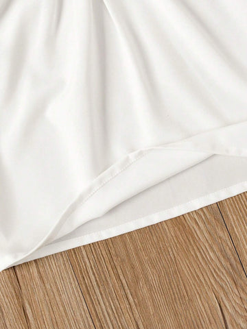 Summer Toddler Children High Density Cotton Shirt Doll Shirt Frill Trimmed Wide Shoulder T-Shirt Summer Clothing