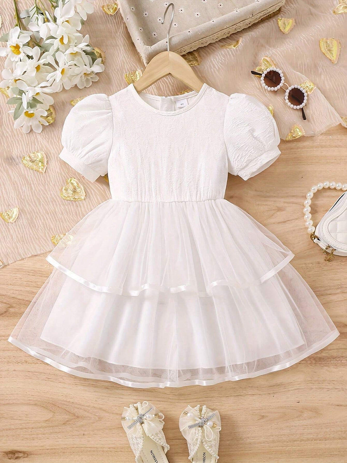 Summer Young Girl Mesh Spliced Princess Dress Cake Dress