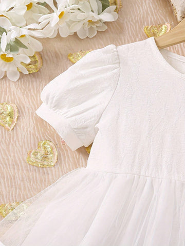 Summer Young Girl Mesh Spliced Princess Dress Cake Dress