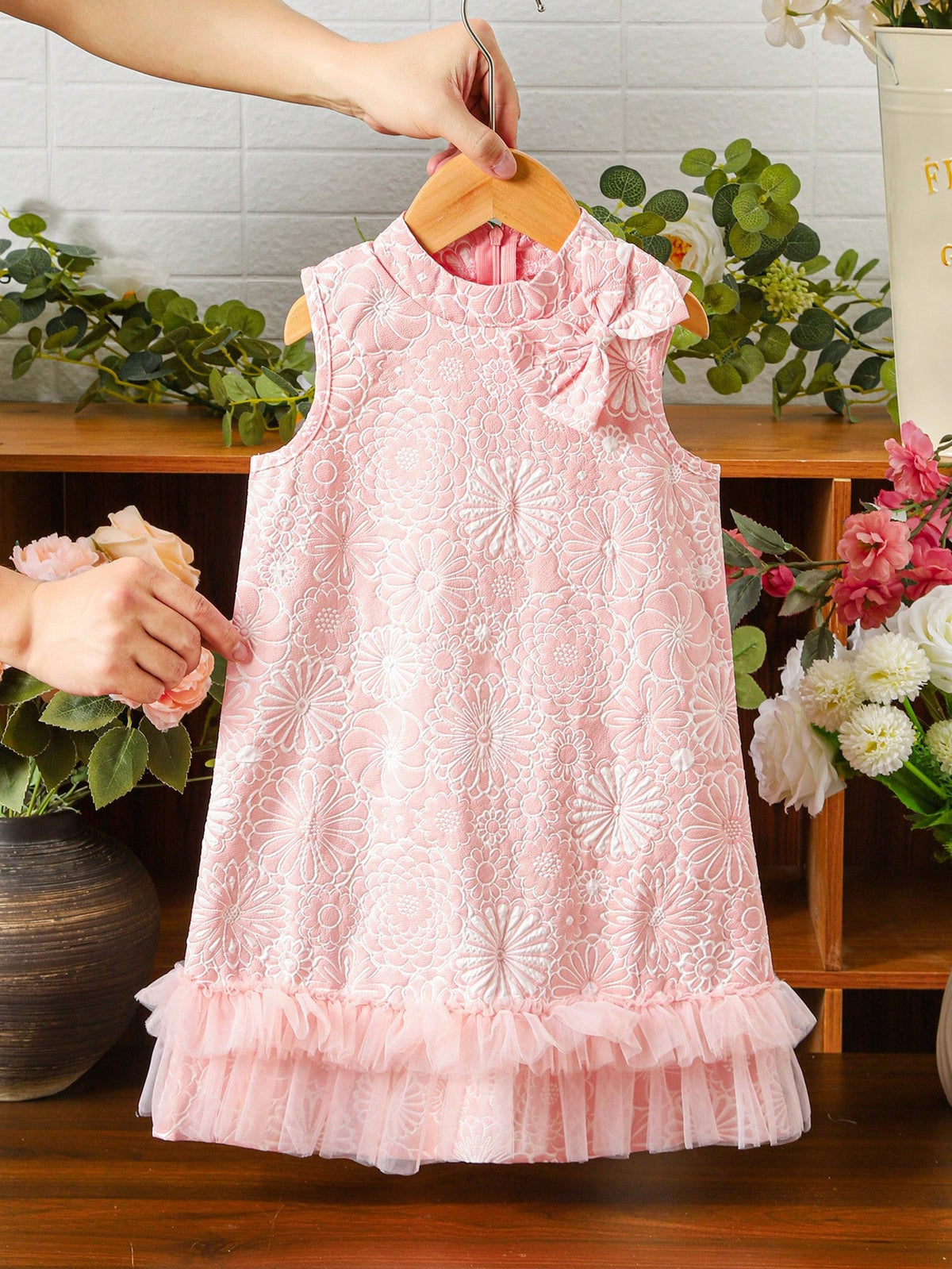 Summer Young Girl New Butterfly Flower Mesh Patchwork Dress