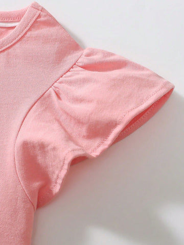 Summer Young Girls Cartoon Embroidery Short Sleeve Dress