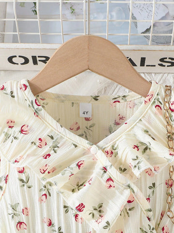 Summer Young Girls Elegant Lady-Like Floral Print Dress