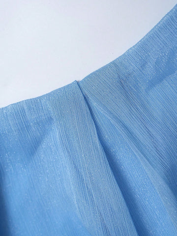 Surplice Neck Belted Chiffon Dress