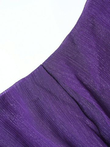 Surplice Neck Butterfly Sleeve Belted Dress