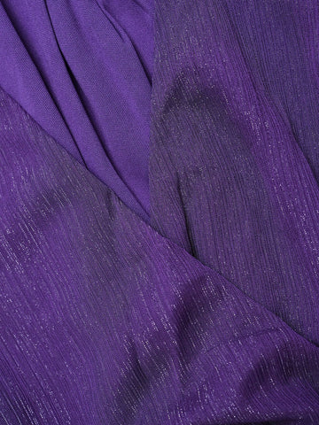 Surplice Neck Butterfly Sleeve Belted Dress