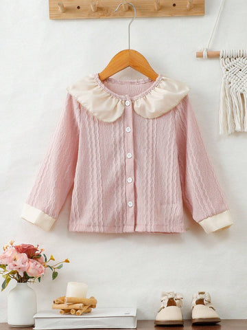 Sweet Cute Fashionable Collared Cardigan