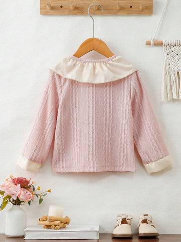 Sweet Cute Fashionable Collared Cardigan