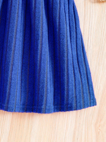 Sweet & Cute Girls Summer Casual Dress, Young Girl Solid Ribbed Knit Sleeveless Princess Style Dress