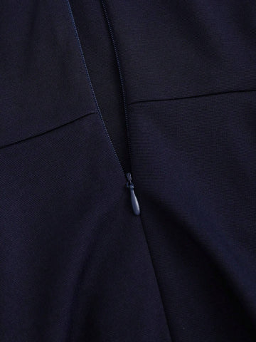 Sweetra Women's Autumn/Winter College Style Minimalist Sexy Off Shoulder Color Block Waist Fitted Short Mini Dress