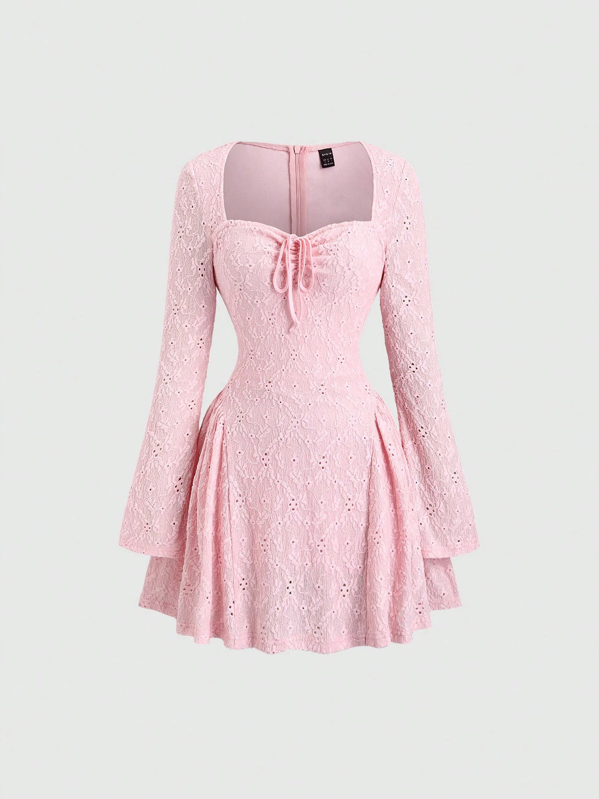 Sweetra Women's Autumn/Winter Minimalist Waist-Defining Knitted Texture Fabric Mini Dress, Slim Fit