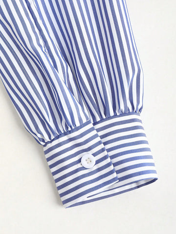 Sweetra Women's Preppy 2 In 1 Bow Tie Long Sleeve Blouse With Colorblock & Ruffle Hem Knit Short Dress