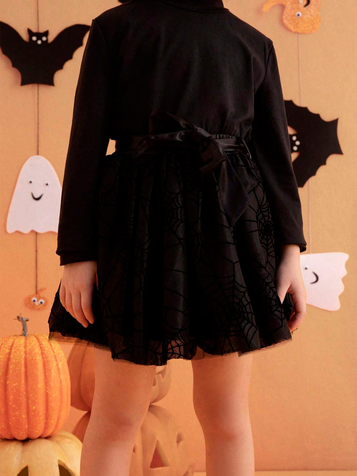 THE HAPPY LOOK Young Boys' Cute Spider Web Print Tulle Skirt, Halloween Theme