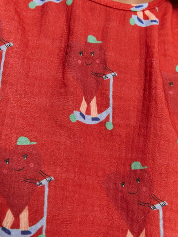 THE HAPPY LOOK Young Girl Sailboat Print Elastic Waistband Ruffle Hem Short Skirt