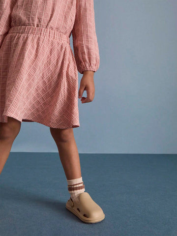 Young Girl Summer Casual Plaid Loose A-Line Midi Skirt