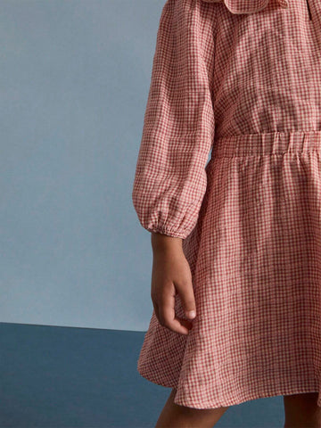 Young Girl Summer Casual Plaid Loose A-Line Midi Skirt